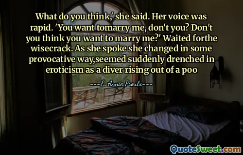 आपको क्या लगता है, 'उसने कहा। उसकी आवाज तेजी से थी। 'तुम मुझे टोमरी चाहते हो, क्या तुम नहीं? क्या आपको नहीं लगता कि आप मुझसे शादी करना चाहते हैं? ' इंतजार किया कि फोर्थेक्रैक। जैसा कि वह बोलती है कि वह कुछ उत्तेजक तरीके से बदल गई, लग रहा था कि अचानक कामुकता में डूब गया, क्योंकि एक प्यू से बाहर निकल रहा था