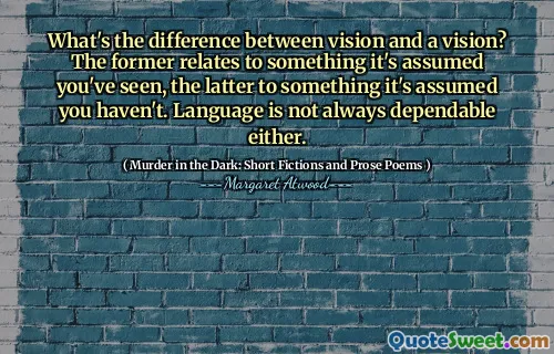 What's the difference between vision and a vision? The former relates to something it's assumed you've seen, the latter to something it's assumed you haven't. Language is not always dependable either.