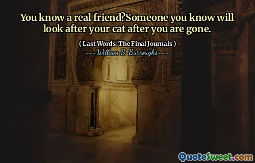你认识一个真正的朋友吗？你认识的人离开后会照顾你的猫。